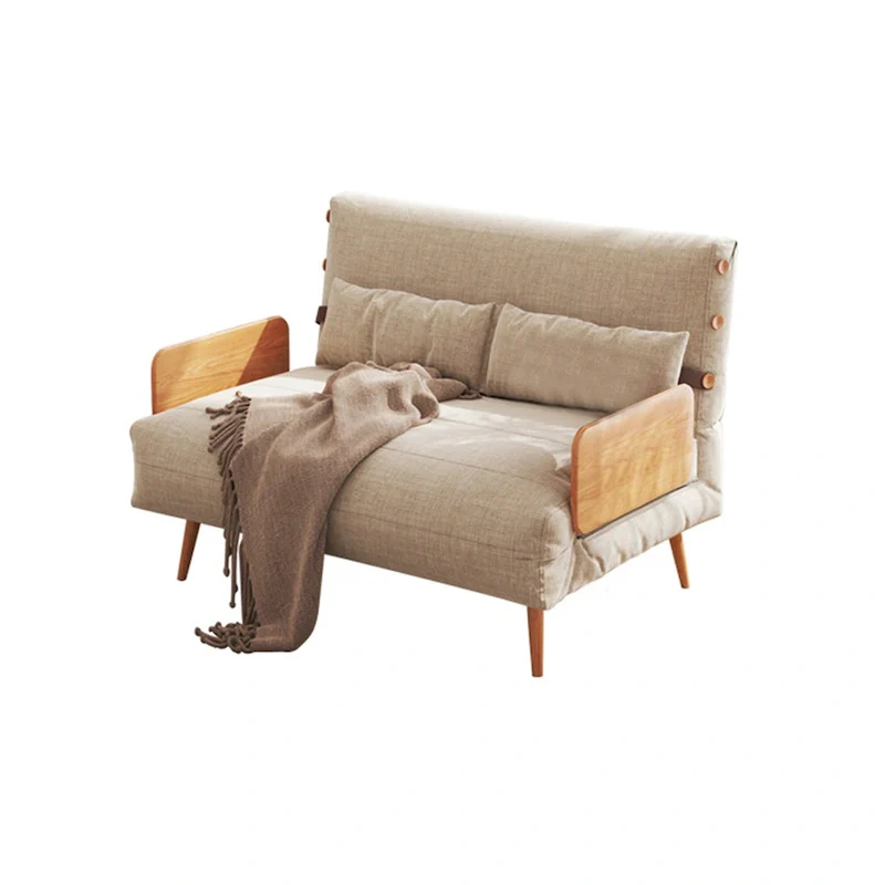 43.3 Upholstered Loveseat Sofa Bed, Beige