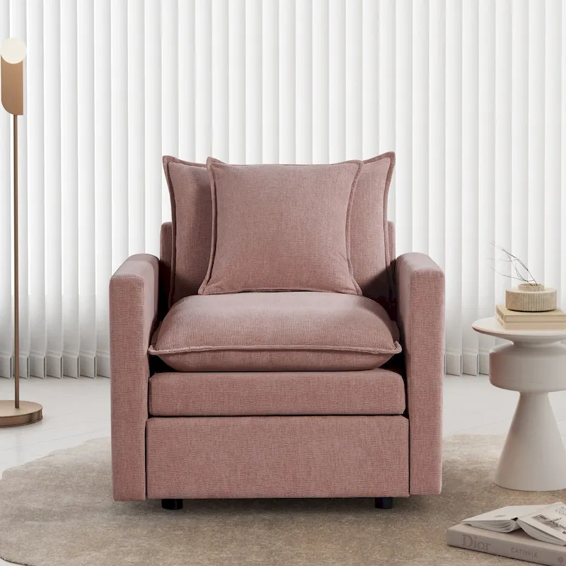 33.07  Upholstered Arm Chair with Solid Wood Frame