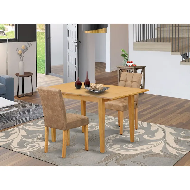 East West Furniture Dining Table Set Consists of a Rectangle Dining Table and Chairs, Oak (Pieces Options)