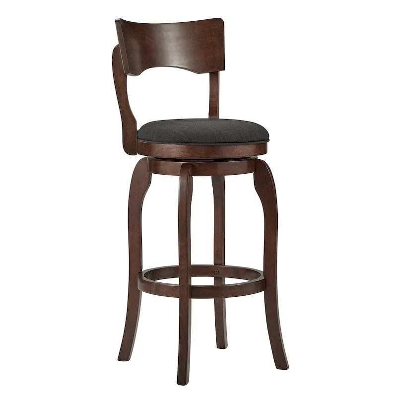 Lyla Swivel 29-inch Brown High Back Bar Height Barstool by iNSPIRE Q Classic