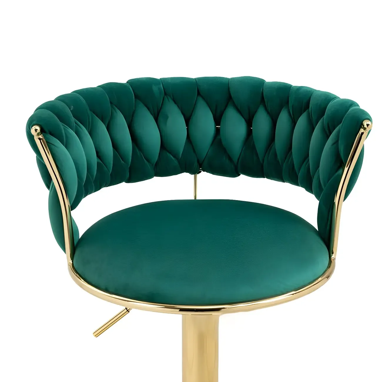 Gold Base Low Back Adjustable Swivel Bar Stool