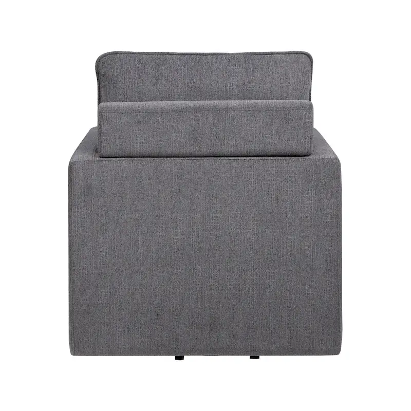 Kamile Transitional Linen Cushion Back Swivel Armchair by Furniture of America