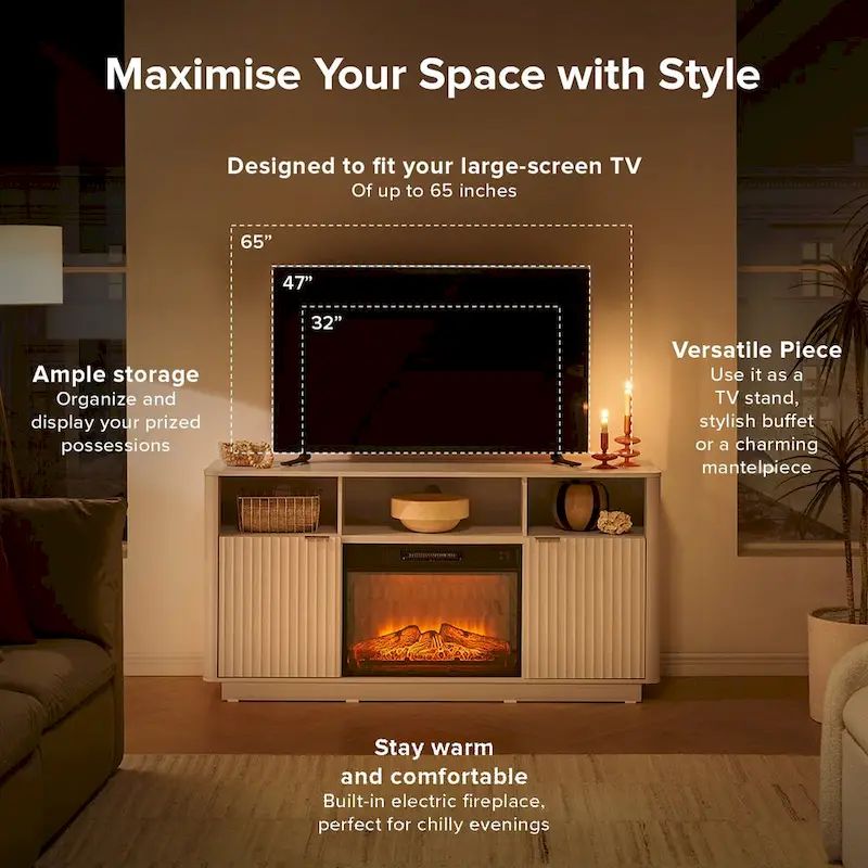 Brooklyn 59 Electric Fireplace TV Stand
