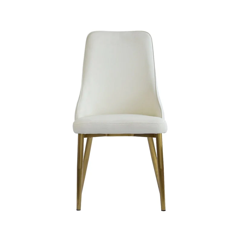 Upholstered Dining Chairs - Beige, High Back Design
