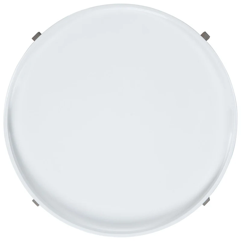 Round End Table with Removable Lacquer Tray – White & Grey, Contemporary Style