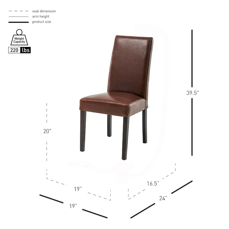 Bicast Leather Dining Chair, Set of 2