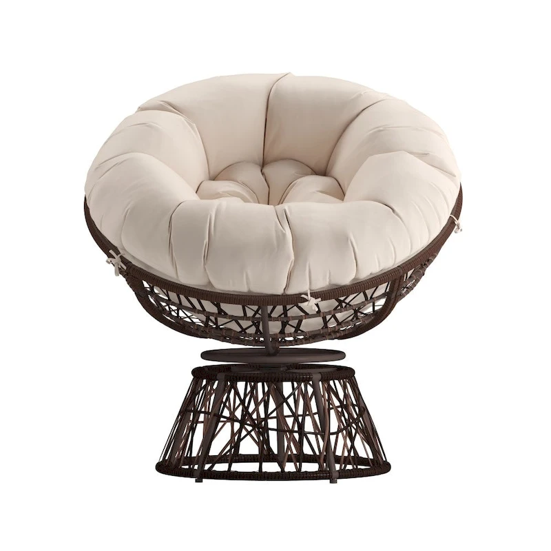 Papasan Swivel Patio Lounge Chair