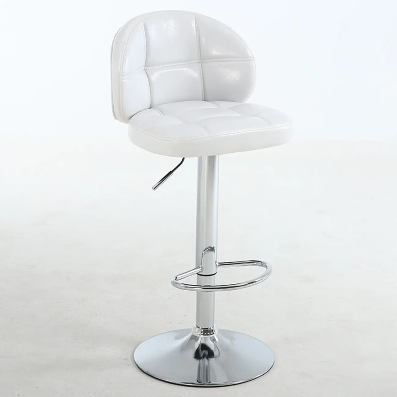 Contemporary Leather Swivel Adjustable Bar Stool
