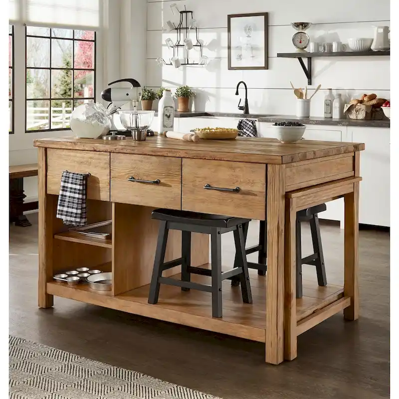 Tali Reclaimed Look Extendable Kitchen Island by iNSPIRE Q Classic