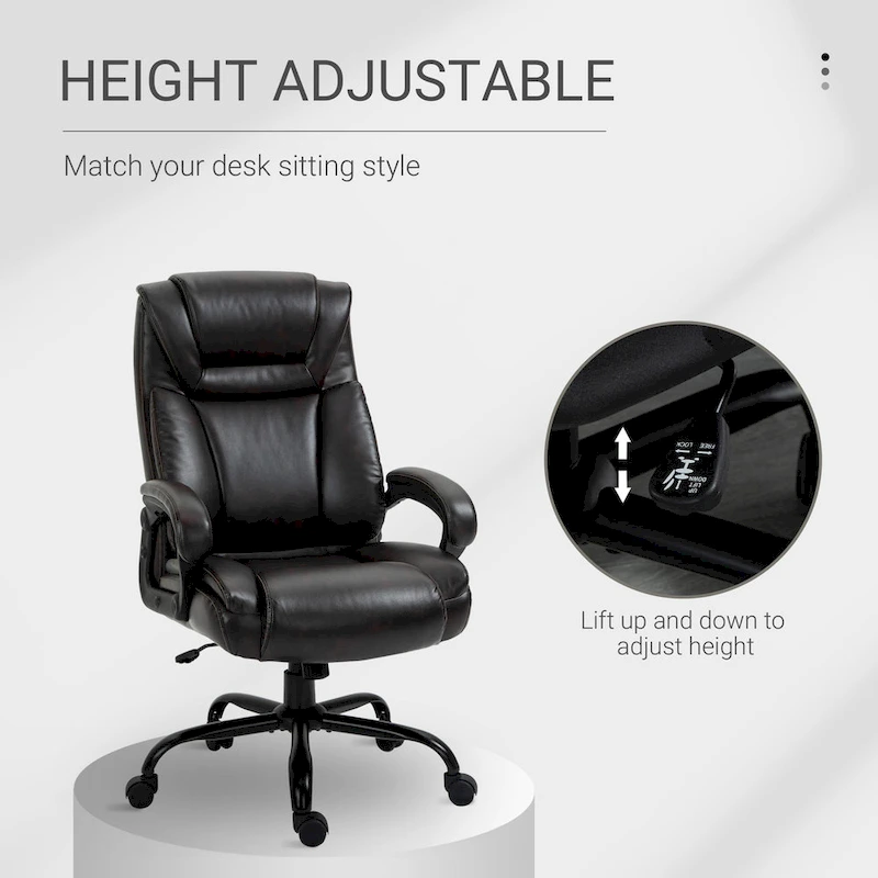 Vinsetto Big and Tall Executive Office Chair 400lbs Computer Desk Chair with High Back PU Leather Ergonomic Upholstery