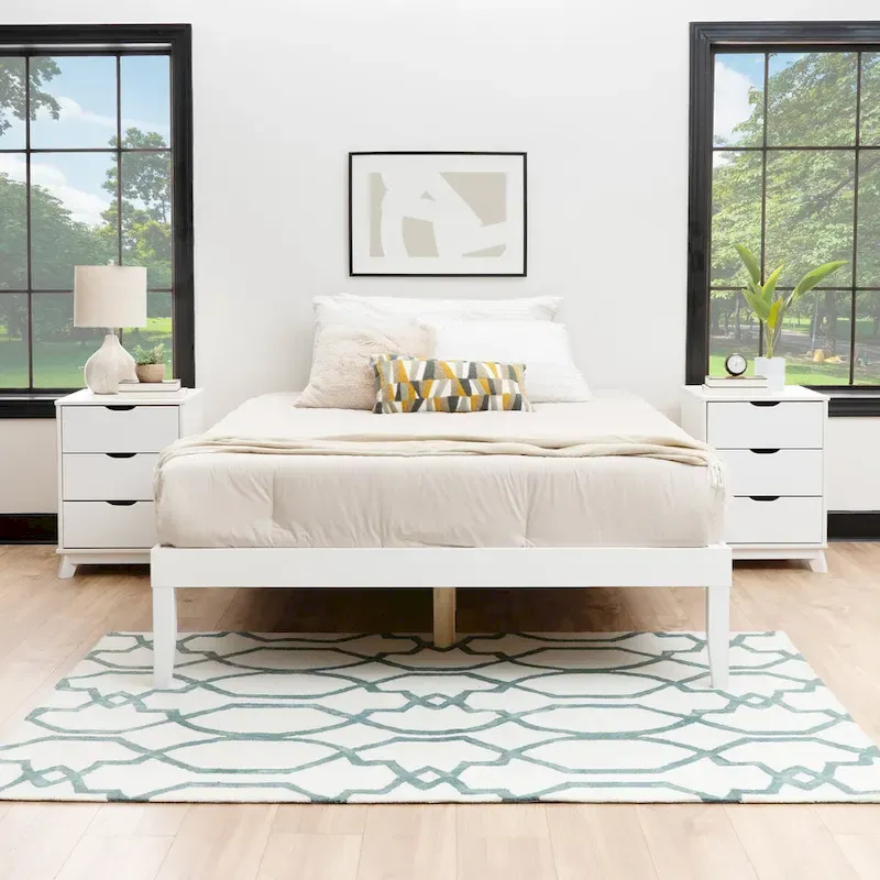 Purcell Bedroom 3-Piece Set with 3-Drawer Nightstands (Set of 2)