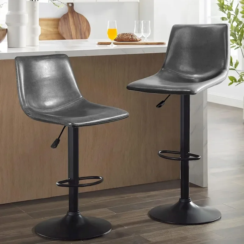 Bossin Bar Stools Set of 2 Height Adjustable,Swivel Counter Height Bar Stools with Back