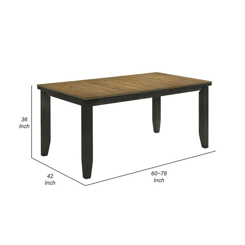 Counter Height Dining Table with Extension Leaf - Seats 6 (Brown)