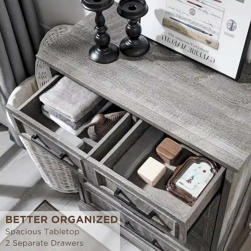 Farmhouse 6 Drawers Dresser Chests, Wood Rustic Chest of Drawers