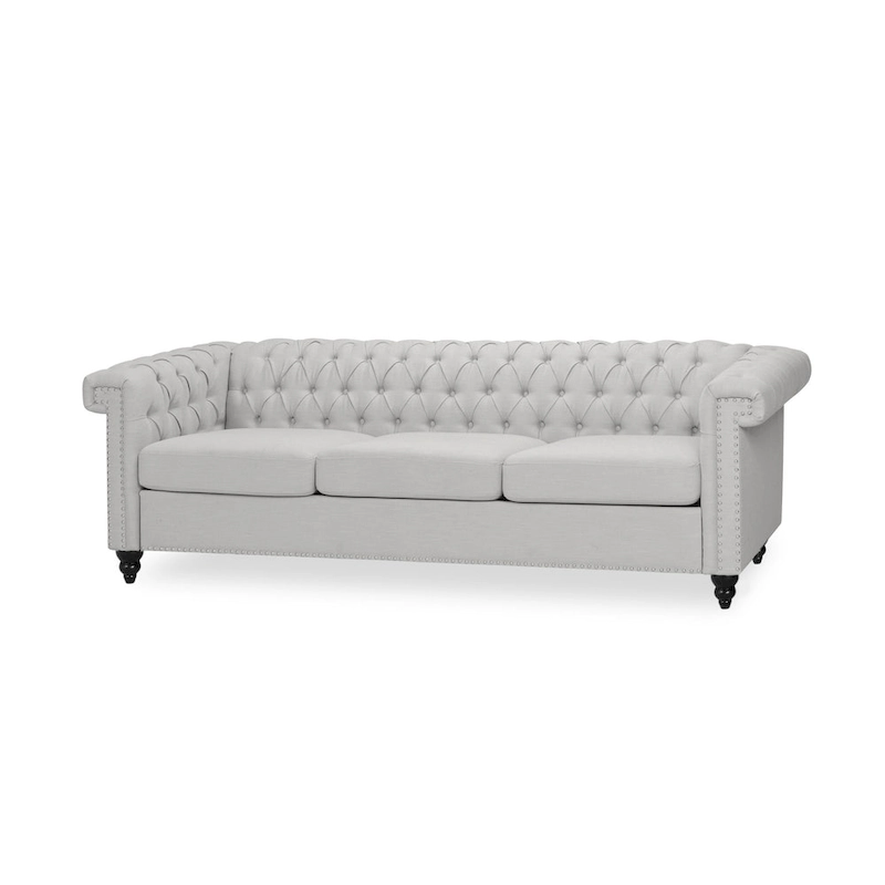 Chesterfield 3-seater Sofa with Button Tufting and Nailheads