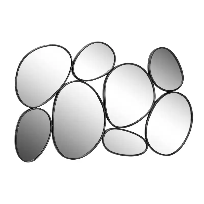 Metal Bubble Cluster Oval Wall Mirror Black - Olivia & May: Contemporary Iron Frame, 54x35.25", No Assembly Required