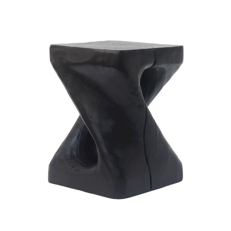 MGO Twist Shape Side Table, Wood-like Texture