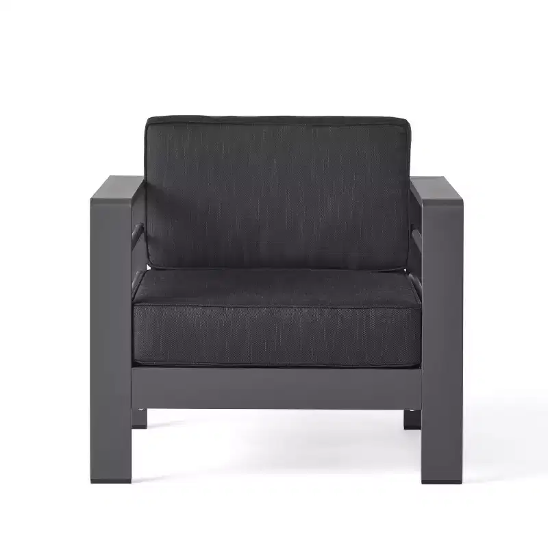 Christopher Knight Home Cape Coral Outdoor Aluminum Club Chair with Water-Resistant Cushions