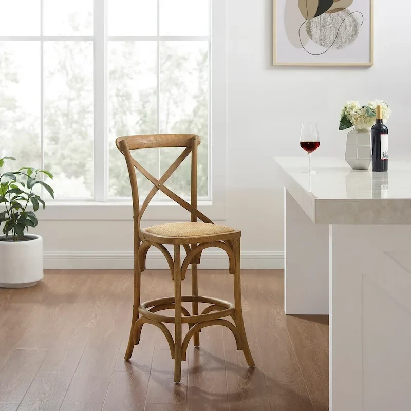 Rustic Cross Back Counter Stool