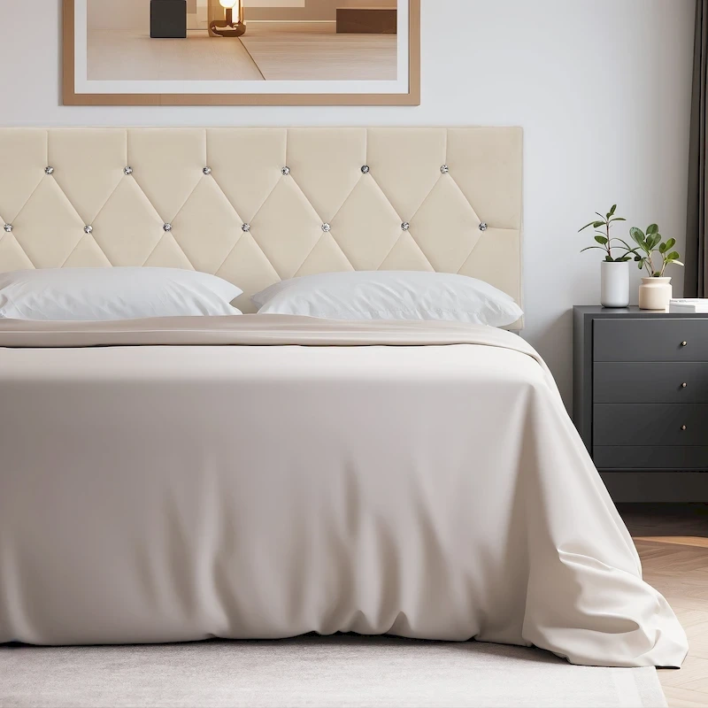 Upholstered Headboard, Diamond Tufted Adjustable Headboard from 39.8