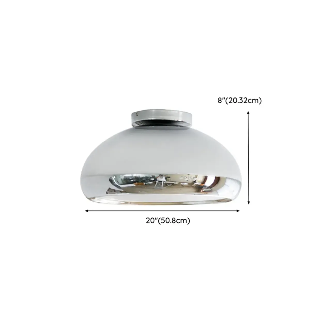Modern Silver Round Semi Flush Ceiling Light