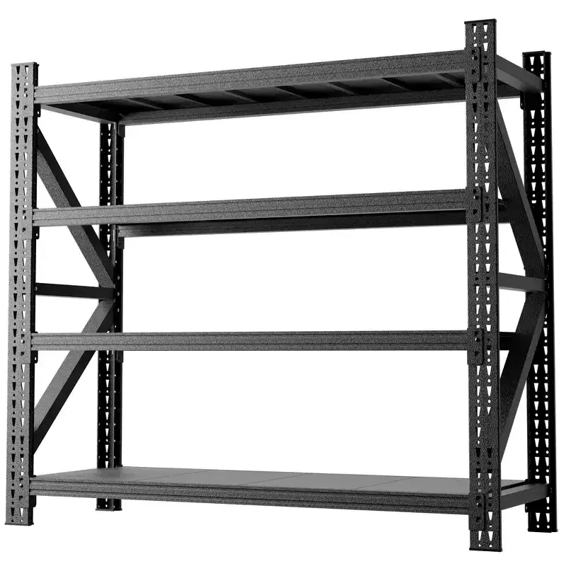 VIYET 63H, 4-Shelf Heavy Duty Metal Garage Shelving, 5000 LBS Capacity Adjustable Industrial Storage Unit, Black