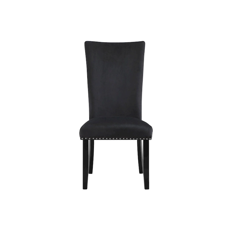 HomeRoots Set of Two Black Upholstered Velvet Dining Side Chairs - 20.25' X '40.75' X '27