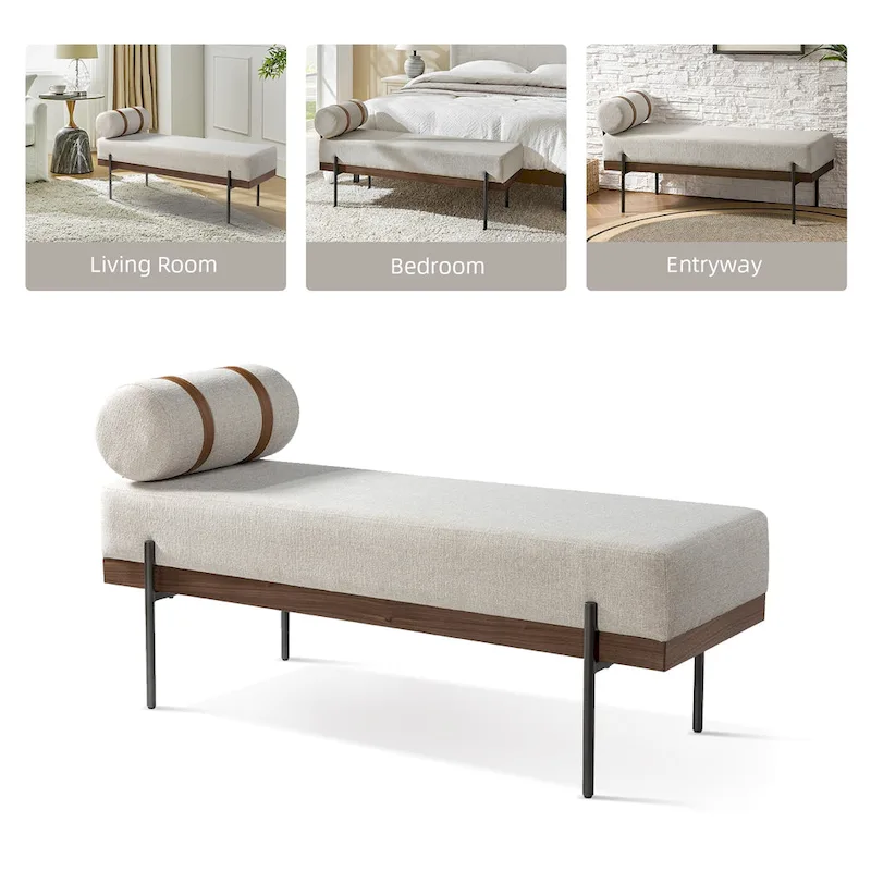 Damacio Entryway Bench with Removable Pillow