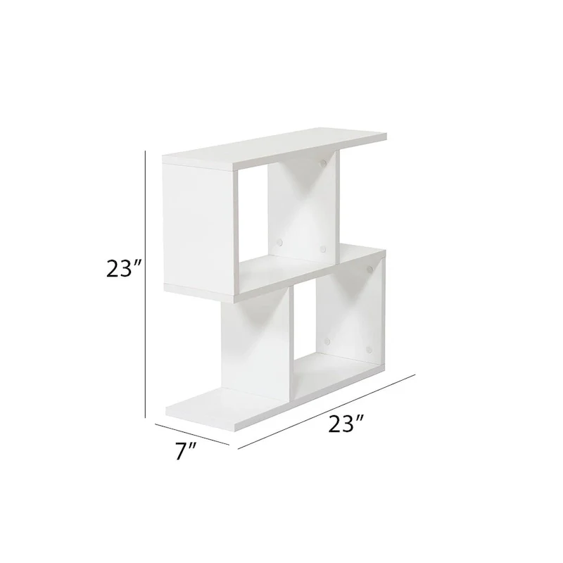 Lon Rectangle 4 Shelves End Table, 23 inch Skinny End Table