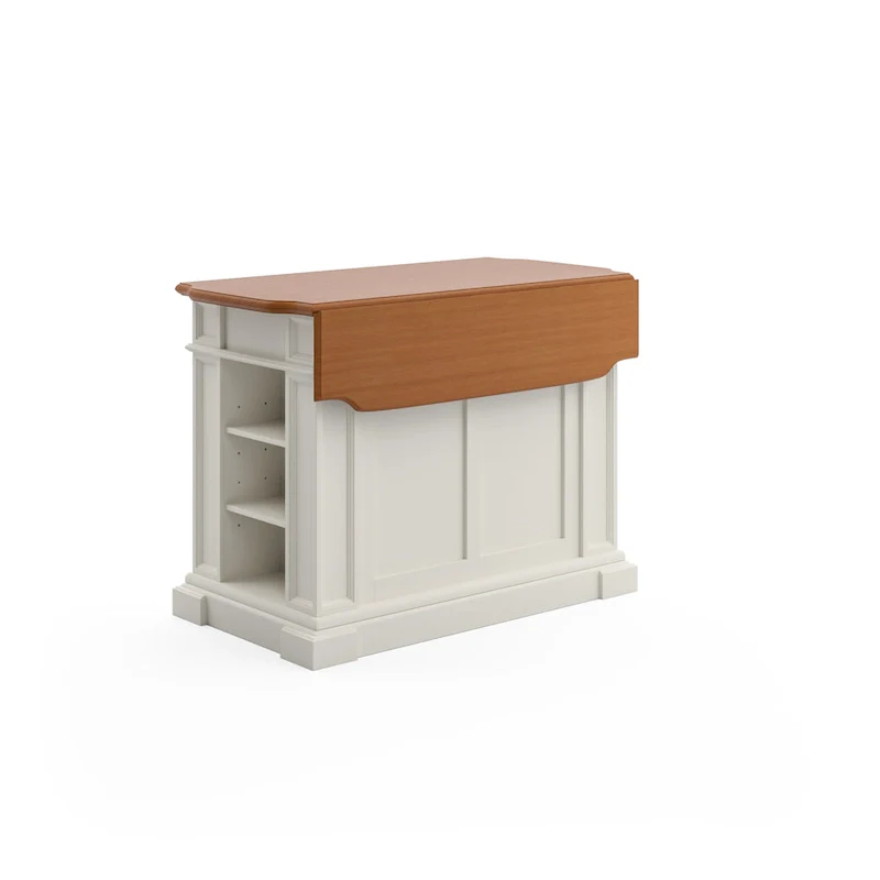 Copper Grove Cannington White Distressed Oak Kitchen Island