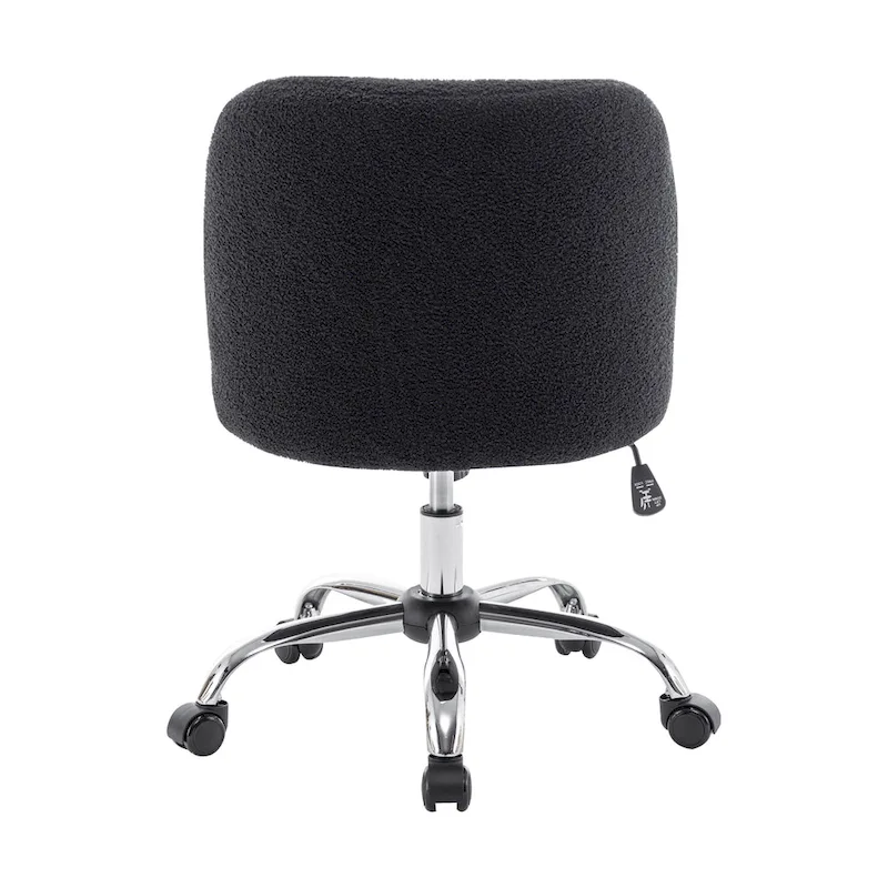 Peli Sherpa Fabric Armless Office Chair with Steel Roller Casters