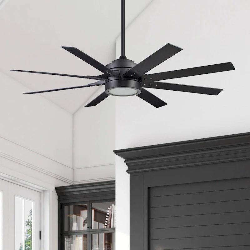 62  Honeywell Xerxes Indoor Contemporary Ceiling Fan with Remote, Matte Black