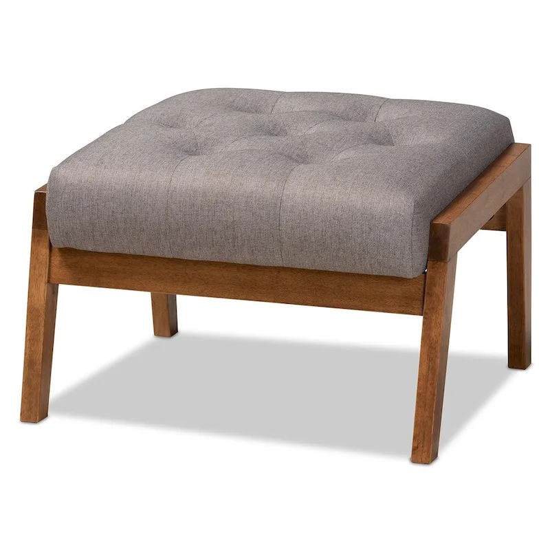 Carson Carrington Baktsjaur Mid-century Modern Upholstered Footstool