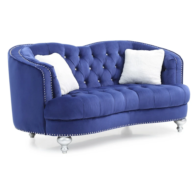 Blue Traditional Loveseat