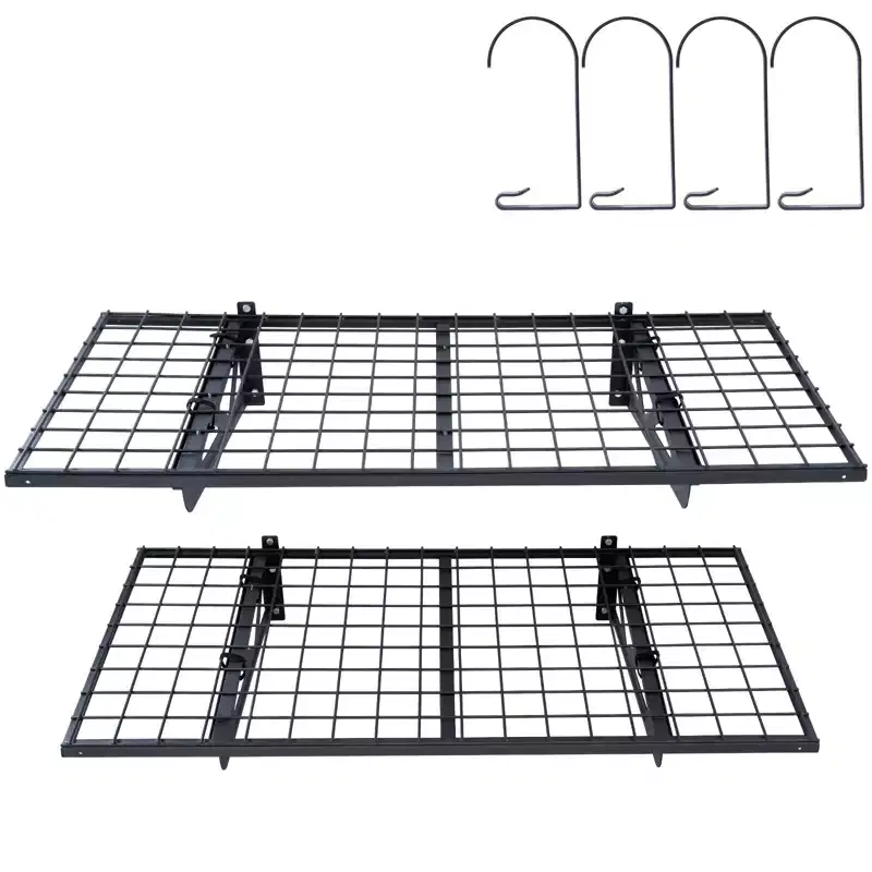 VEVOR Garage Storage Shelving, 2 Pack, 4 x 2 ft Heavy Duty Garage Shelves Wall Mounted, 502 lbs Load Capacity(Total) Garage Storage Rack