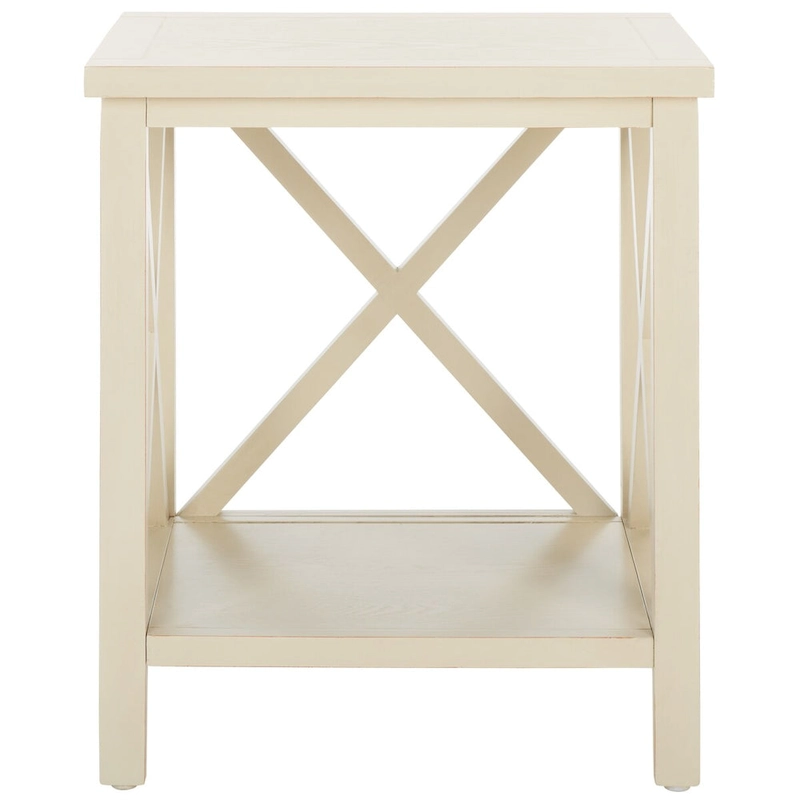 SAFAVIEH Yasumi White Cross Back End Table - 18.1 x 13.4 x 21.5 - 18Wx13Dx22H