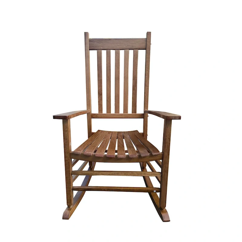 Brown 26.38 High Back Rocking Chair with Wood Frame
