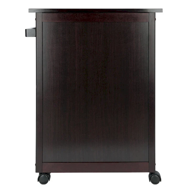 Savannah Utility Kitchen Cart, Espresso - 26.89 x 17.72 x 34.02 inches