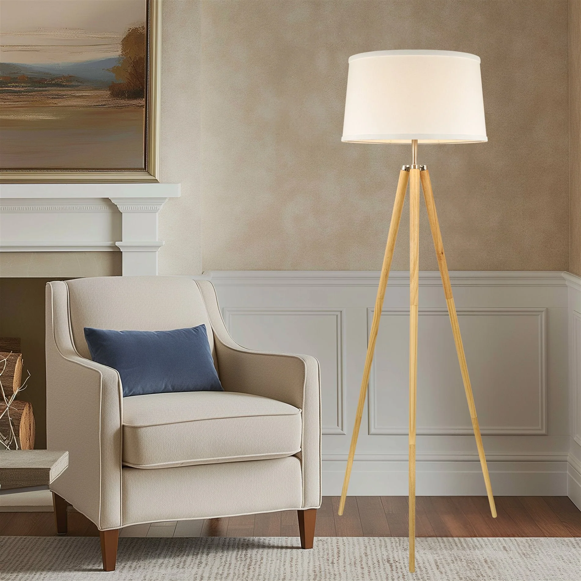 Grace 61 Mid Century Modern Tripod 9W LED Floor Lamp