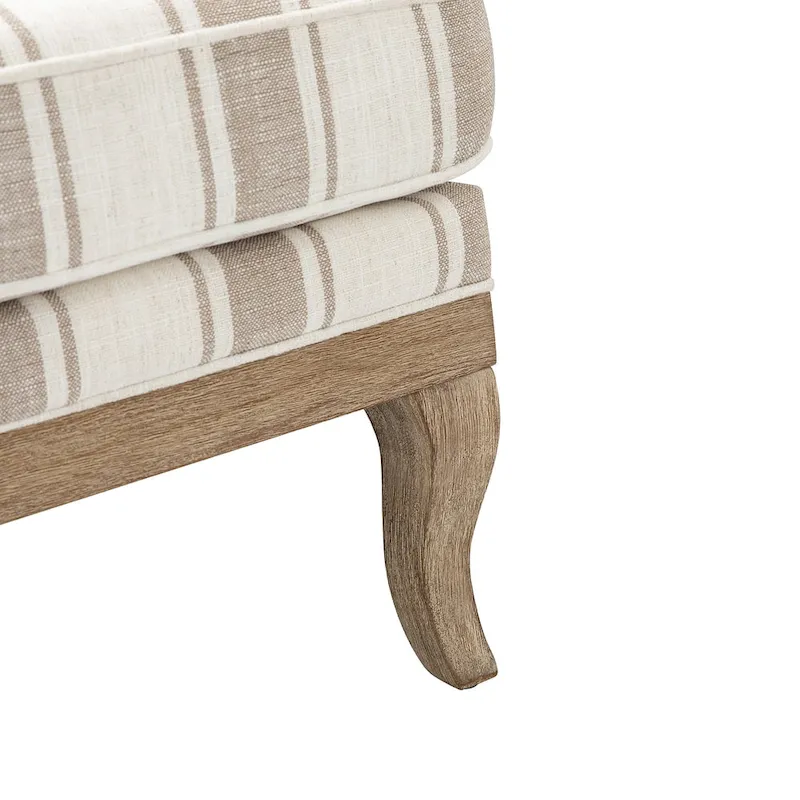 Rinaldo Farmhouse Polyester Armchair with Solid Wood Legs Set of 2 by HULALA HOME