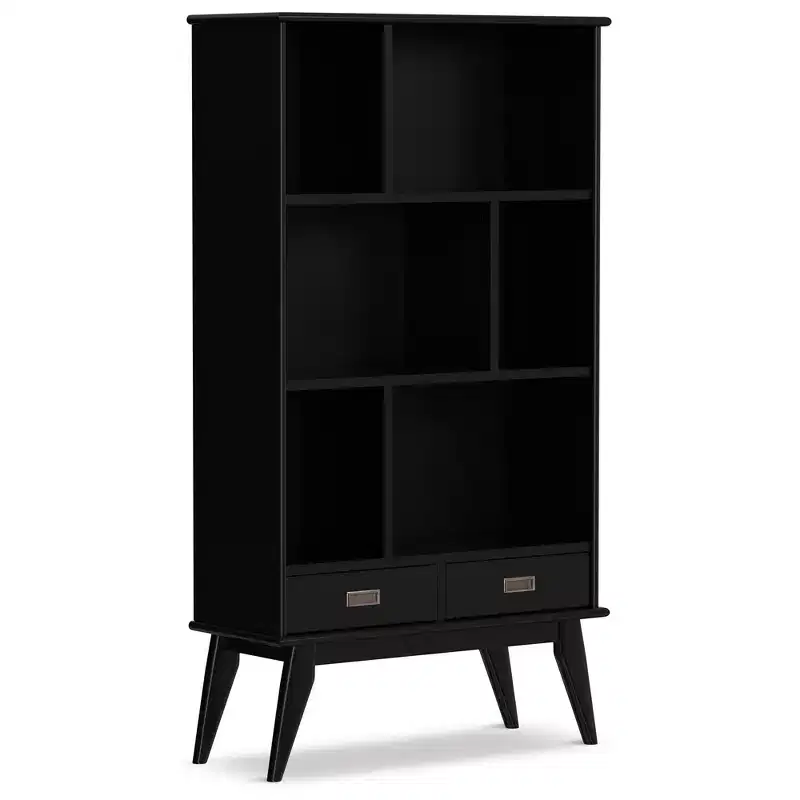 Tierney SOLID HARDWOOD 64 inch x 35 inch Mid Century Modern Wide Bookcase and Storage Unit