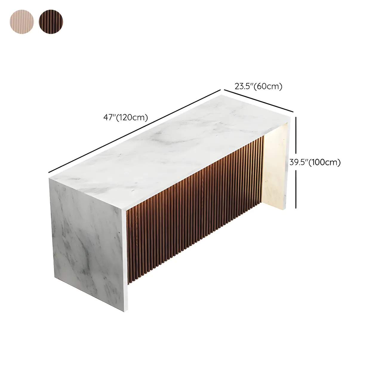 Modern LED White Marble Counter Height Bar Table