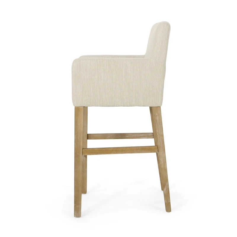 Armga Fabric and Rubberwood 30.5 inch Barstools (Set of 2) by Christopher Knight Home