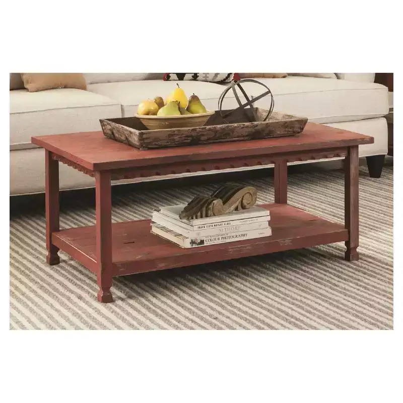 42L Country Cottage Wood Coffee Table Antique Finish - Alaterre Furniture
