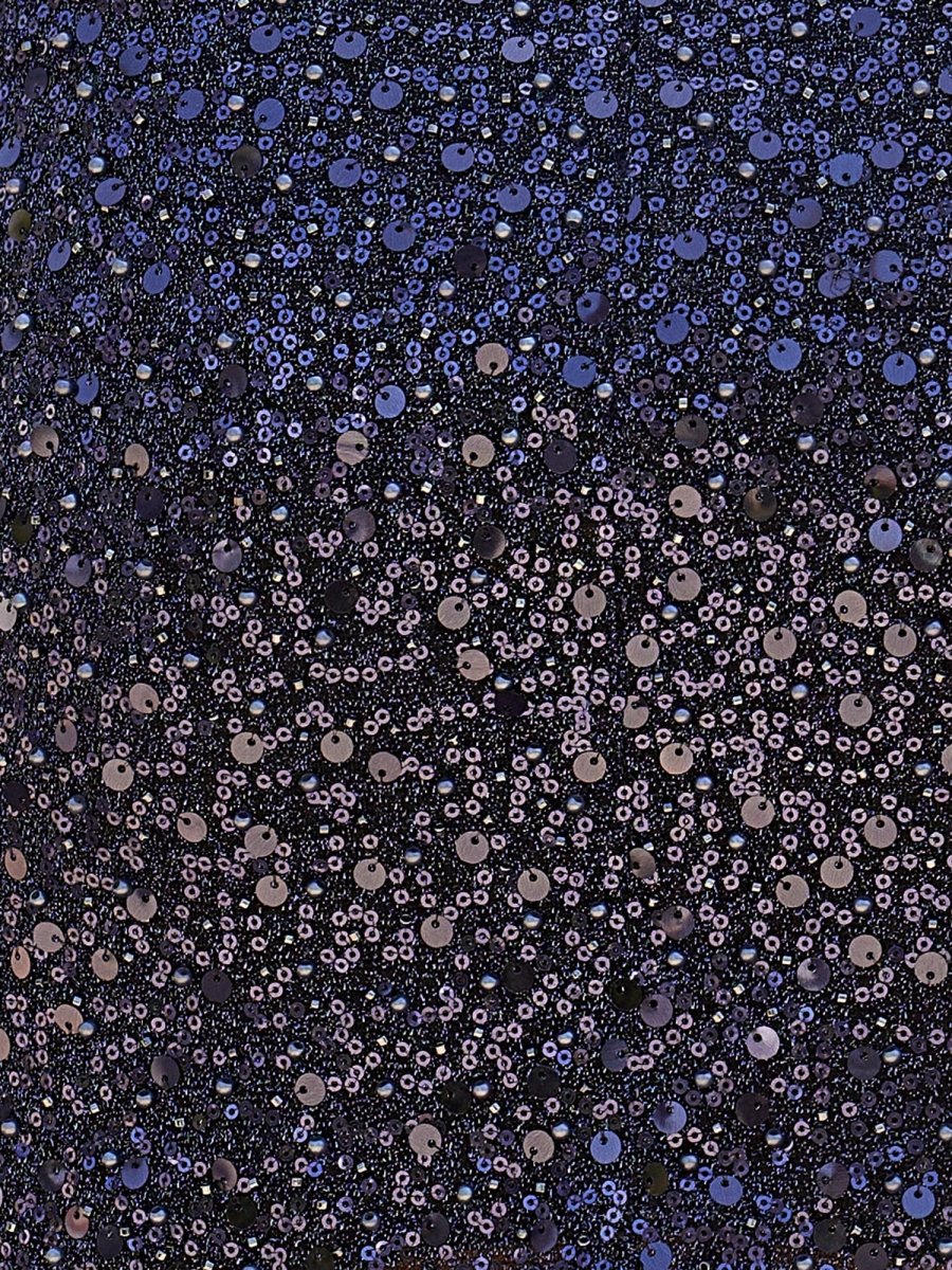 Navy Blue - Sheath Sequined V Neck Cut Out Mini Party Dresses