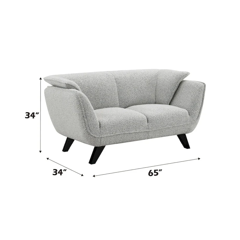 Light Gray Boucle Loveseat