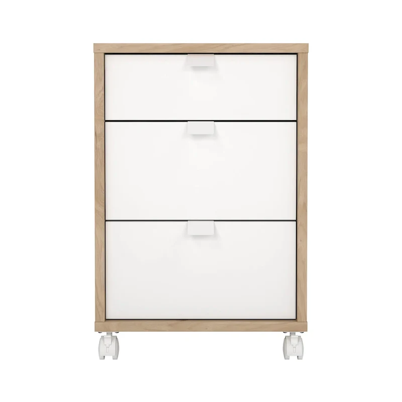 3-Drawer Mobile Cabinet with Wheels - Engineered Wood