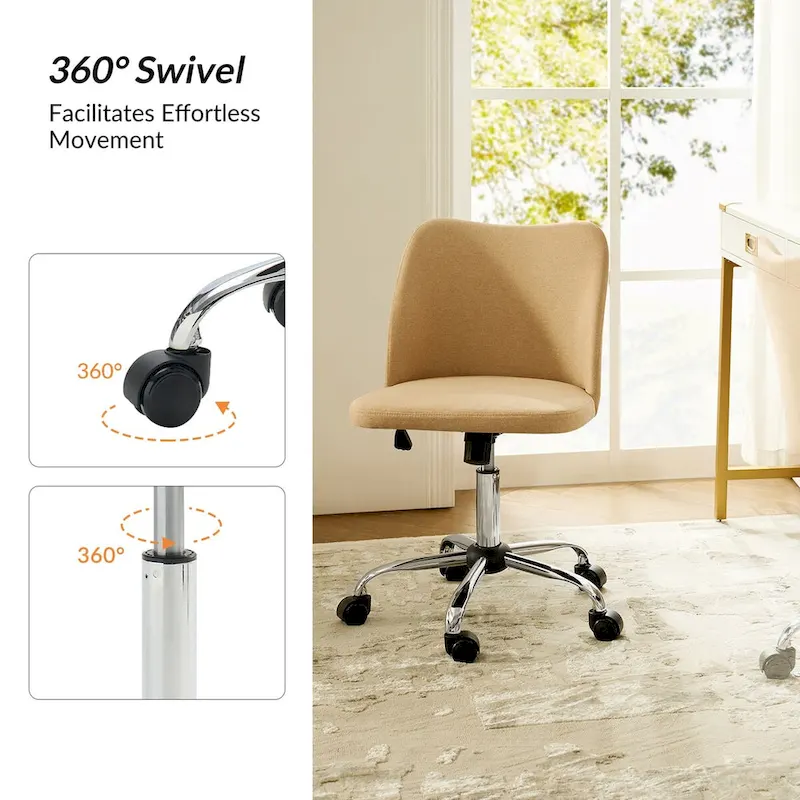 Sergio Modern Armless Office Chair with Mental Leg by HULALA HOME
