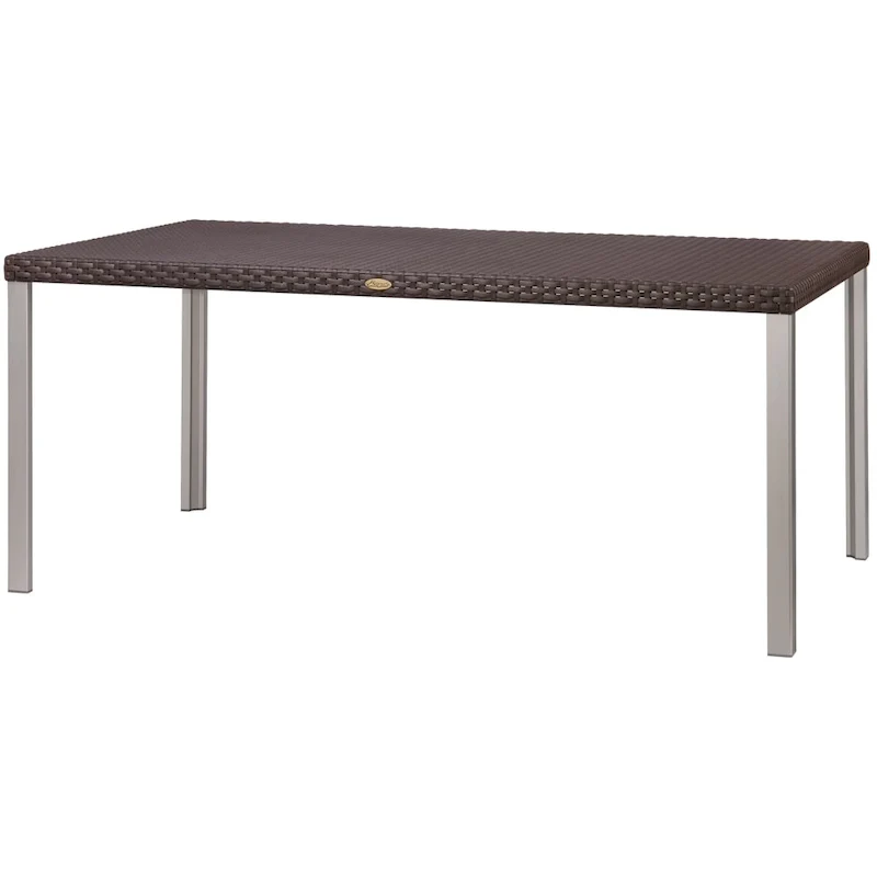 Oslo Resin All-Weather Family Dining Table with Aluminum Legs