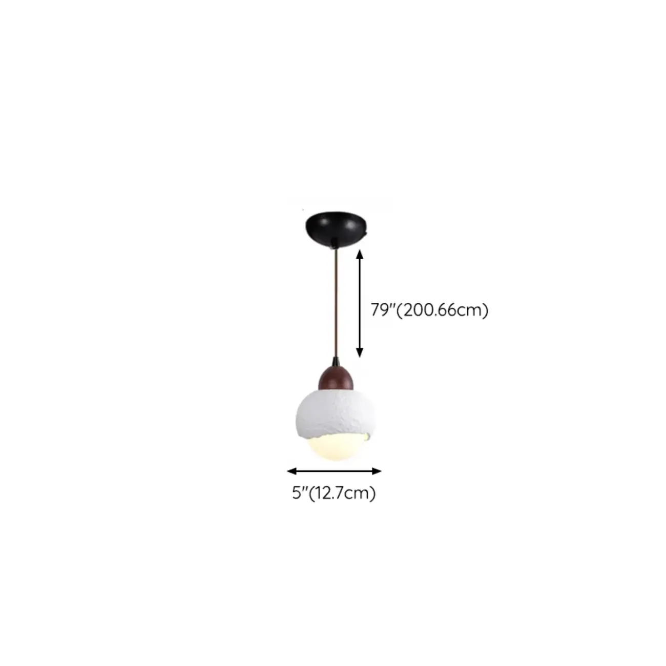 Modern Wood Ceramic Hanging Globe Pendant Light